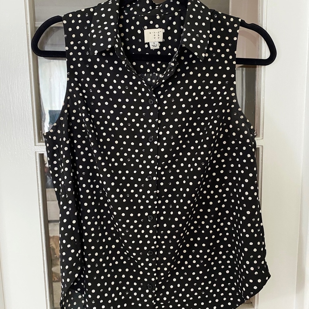 Polka Dot Button Down Blouse